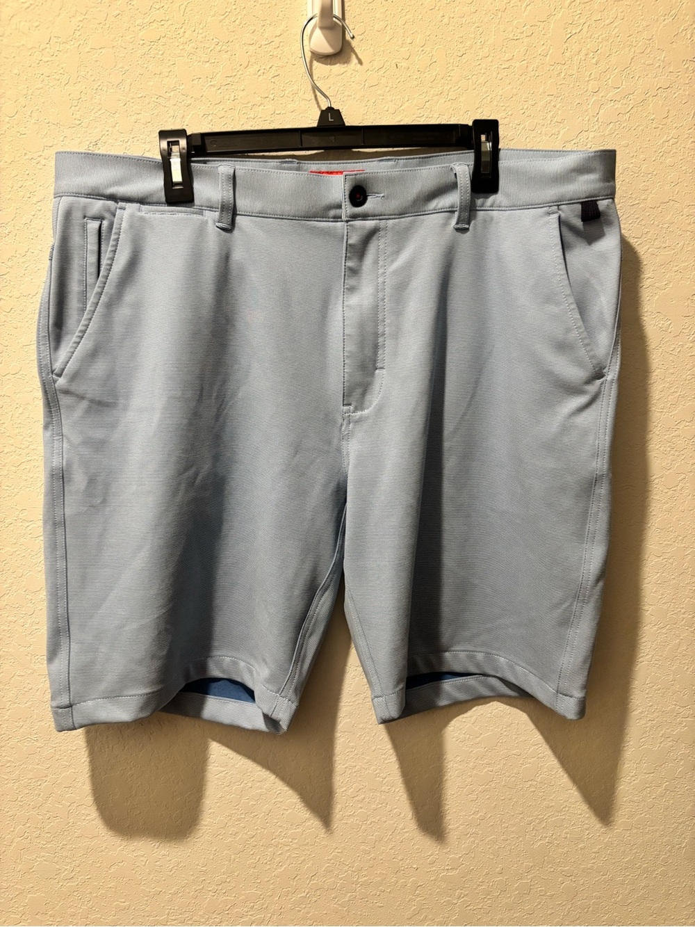 Halsey 44 Breakwater Golf Shorts Men’s 38 Heather Blue 9” Stretch Performance